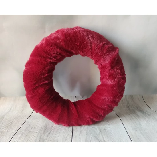 Szőrme koszorú, bordó 25 cm